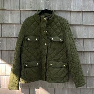 Olive Quilted J. Crew Jacket